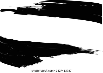 Curved Brush Stroke . Vector Logo Design Template . Twirl Grunge Shapes . Trace of mascara.