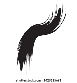 Curved Brush Stroke . Vector Logo Design Template . Twirl Grunge Shapes . 