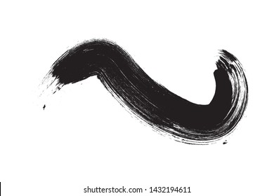 Curved Brush Stroke . Vector Logo Design Template .