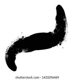 Curved Brush Stroke . Vector Logo Design Template .