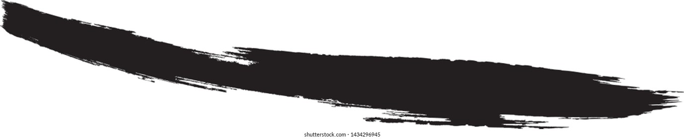 Curved Brush Stroke . Vector Logo Design Template .