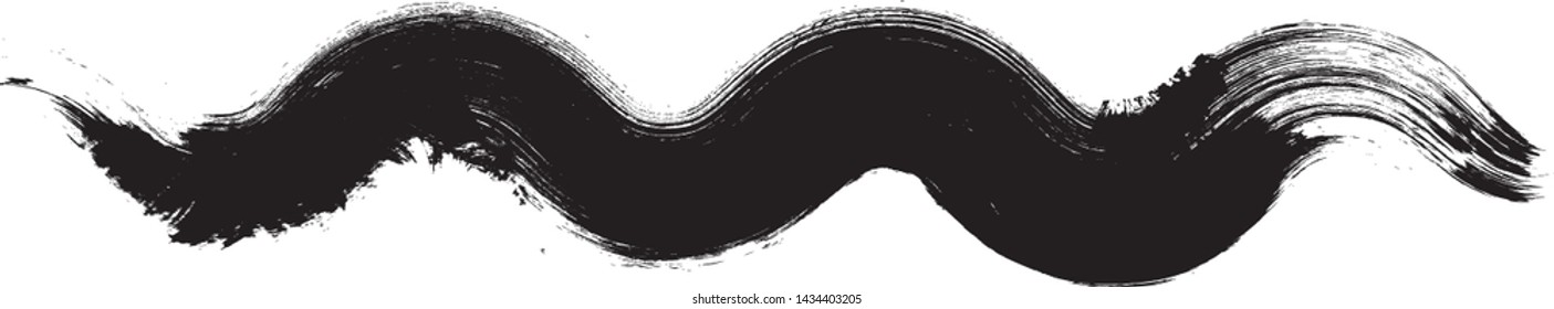 Curved Brush Stroke . Vector Logo Design Template .Zigzag brushstroke. Wave line