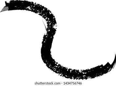 Curved Brush Stroke . Vector Logo Design Template .