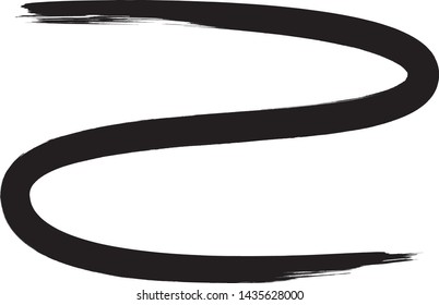 Curved Brush Stroke . Vector Logo Design Template .