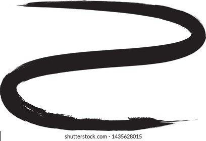 Curved Brush Stroke . Vector Logo Design Template .