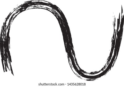Curved Brush Stroke . Vector Logo Design Template .