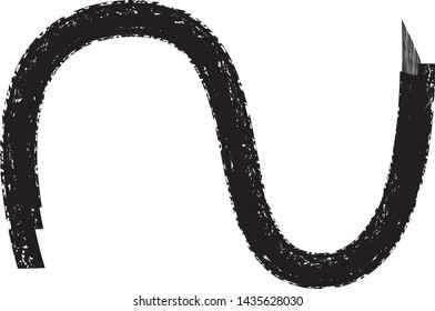 Curved Brush Stroke . Vector Logo Design Template .