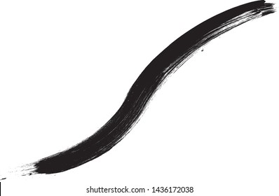Curved Brush Stroke . Vector Logo Design Template .