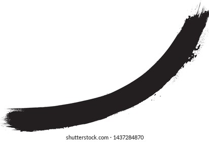 Curved Brush Stroke . Vector Logo Design Template .
