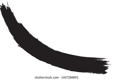 Curved Brush Stroke . Vector Logo Design Template .