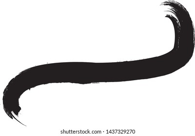 Curved Brush Stroke . Vector Logo Design Template .