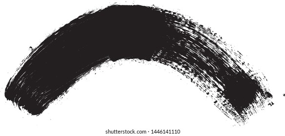 Curved Brush Stroke . Vector Logo Design Template . Twirl Grunge Shapes . Trace of mascara.