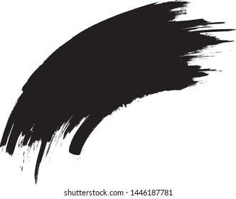 Curved Brush Stroke . Vector Logo Design Template . Twirl Grunge Shapes . Trace of mascara.