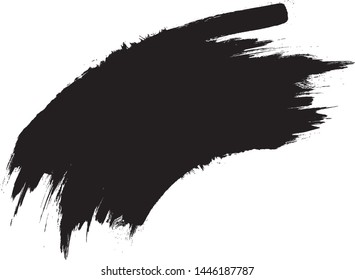 Curved Brush Stroke . Vector Logo Design Template . Twirl Grunge Shapes . Trace of mascara.