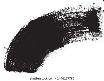 Curved Brush Stroke . Vector Logo Design Template . Twirl Grunge Shapes . Trace of mascara.