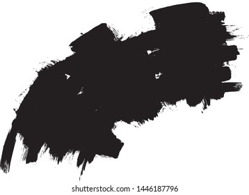 Curved Brush Stroke . Vector Logo Design Template . Twirl Grunge Shapes . Trace of mascara.