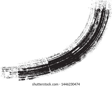 Curved Brush Stroke . Vector Logo Design Template . Twirl Grunge Shapes . Trace of mascara.