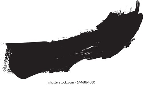 Curved Brush Stroke . Vector Logo Design Template . Twirl Grunge Shapes . Trace of mascara.
