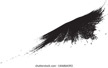 Curved Brush Stroke . Vector Logo Design Template . Twirl Grunge Shapes . Trace of mascara.