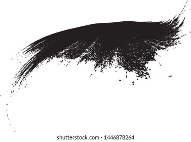 Curved Brush Stroke . Vector Logo Design Template . Twirl Grunge Shapes . Trace of mascara.