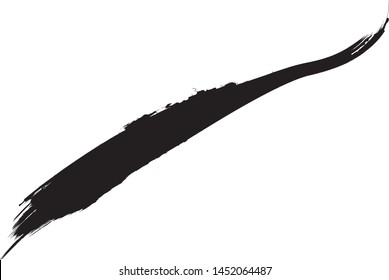 Curved Brush Stroke . Vector Logo Design Template . Twirl Grunge Shapes . Trace of mascara.