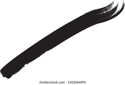 Curved Brush Stroke . Vector Logo Design Template . Twirl Grunge Shapes . Trace of mascara.