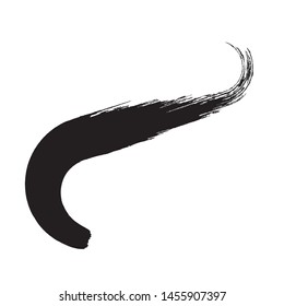 Curved Brush Stroke . Vector Logo Design Template . Twirl Grunge Shapes . Trace of mascara.
