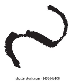 Curved Brush Stroke . Vector Logo Design Template . Twirl Grunge Shapes . Trace of mascara.
