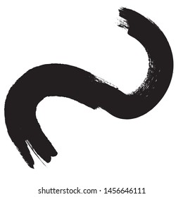 Curved Brush Stroke . Vector Logo Design Template . Twirl Grunge Shapes . Trace of mascara.