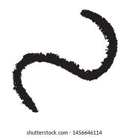 Curved Brush Stroke . Vector Logo Design Template . Twirl Grunge Shapes . Trace of mascara.