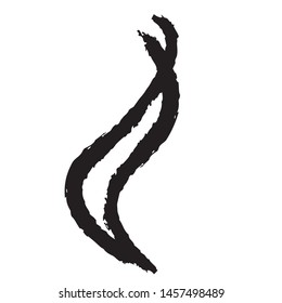 Curved Brush Stroke . Vector Logo Design Template . Twirl Grunge Shapes . Trace of mascara.