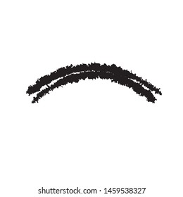Curved Brush Stroke . Vector Logo Design Template . Twirl Grunge Shapes . Trace of mascara.