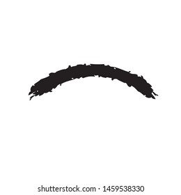 Curved Brush Stroke . Vector Logo Design Template . Twirl Grunge Shapes . Trace of mascara.