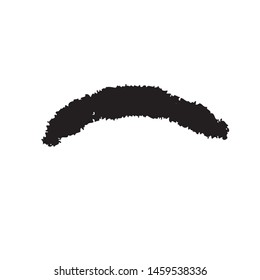 Curved Brush Stroke . Vector Logo Design Template . Twirl Grunge Shapes . Trace of mascara.