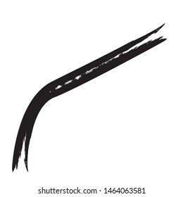 Curved Brush Stroke . Vector Logo Design Template . Twirl Grunge Shapes . Trace of mascara.