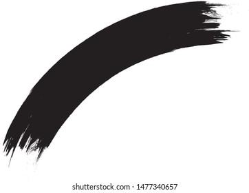 Curved Brush Stroke . Vector Logo Design Template . Twirl Grunge Shapes . Trace of mascara.