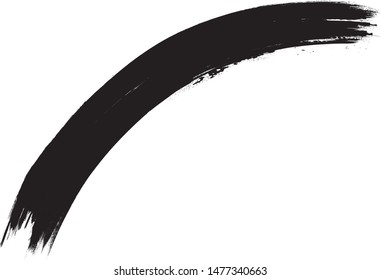 Curved Brush Stroke . Vector Logo Design Template . Twirl Grunge Shapes . Trace of mascara.