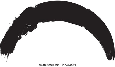 Curved Brush Stroke . Vector Logo Design Template . Twirl Grunge Shapes . Trace of mascara.