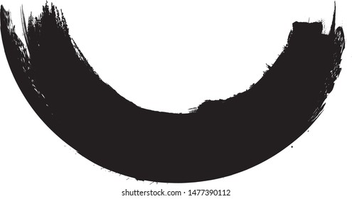 Curved Brush Stroke . Vector Logo Design Template . Twirl Grunge Shapes . Trace of mascara.