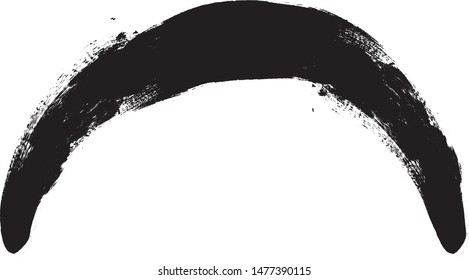 Curved Brush Stroke . Vector Logo Design Template . Twirl Grunge Shapes . Trace of mascara.