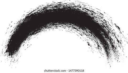 Curved Brush Stroke . Vector Logo Design Template . Twirl Grunge Shapes . Trace of mascara.