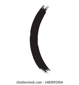 Curved Brush Stroke . Vector Logo Design Template . Twirl Grunge Shapes . Trace of mascara.