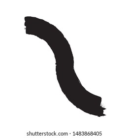 Curved Brush Stroke . Vector Logo Design Template . Twirl Grunge Shapes . Trace of mascara.