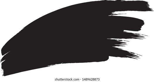 Curved Brush Stroke . Vector Logo Design Template . Twirl Grunge Shapes . Trace of mascara.