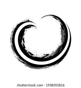 Curved Brush Stroke . Vector Logo Design Template . Twirl Grunge Shapes . Trace of mascara.