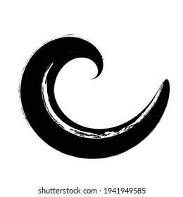 Curved Brush Stroke . Vector Logo Design Template . Twirl Grunge Shapes . Trace of mascara.