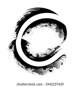 Curved Brush Stroke . Vector Logo Design Template . Twirl Grunge Shapes . Trace of mascara.
