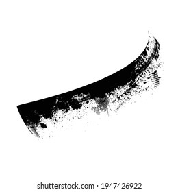 Curved Brush Stroke . Vector Logo Design Template . Twirl Grunge Shapes . Trace of mascara.