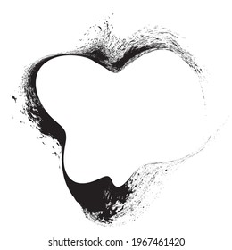 Curved Brush Stroke . Vector Logo Design Template . Twirl Grunge Shapes . Trace of mascara.