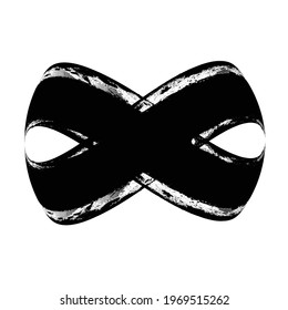 Curved Brush Stroke . Vector Logo Design Template . Twirl Grunge Shapes . Trace of mascara. Infinity symbol . 